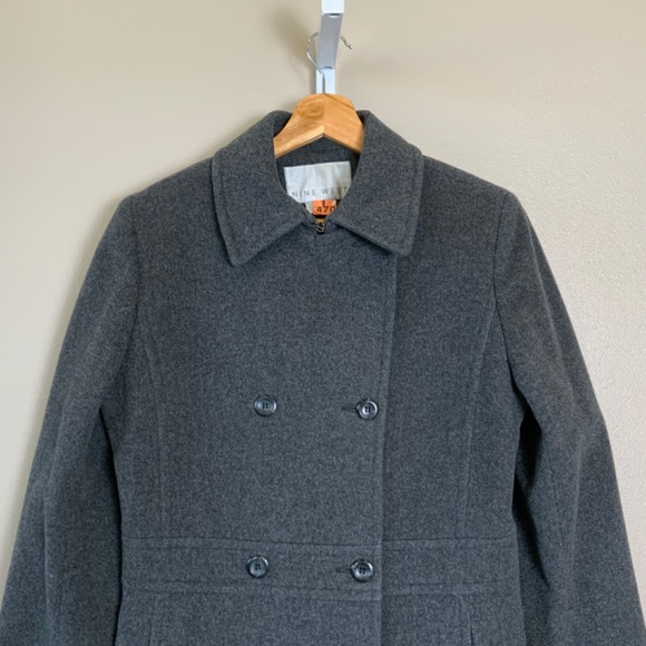 Nine West Wool Button Front Overcoat Coat - Picture 3 of 16